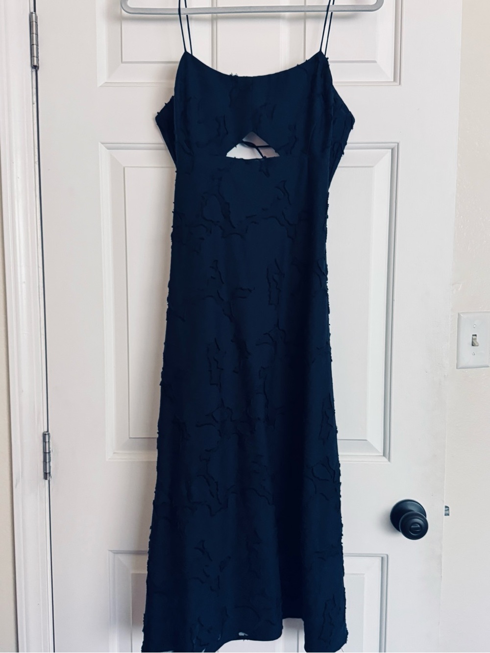 Banana Republic Navy Blue Midi Dress with Front Cutout